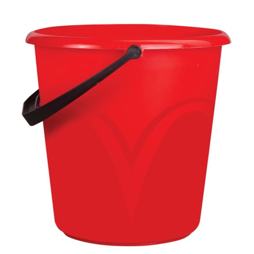 Ведро хозяйственное ЦВП-8 603892, 8 л, без крышки, пластиковое, пищевое, с глянцевым узором, цвет красный, мерная шкала