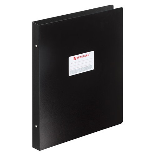 Папка на 4-х кольцах БОЛЬШОГО ФОРМАТА А3, ВЕРТИКАЛЬНАЯ, 30 мм, черная, 0,8 мм, BRAUBERG "Стандарт"