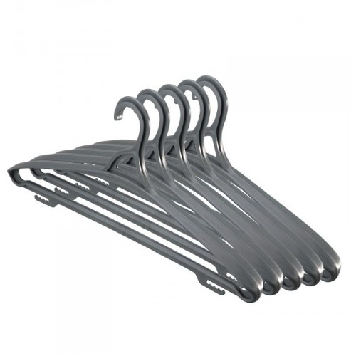 Вешалки плечики для одежды универсальная  пластиковая с перекладиной, размер 48-50,  5шт., чёрная.