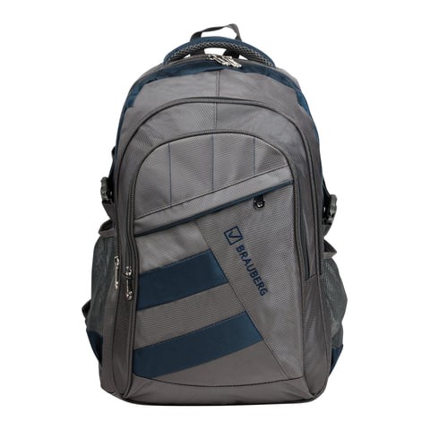 Рюкзак BRAUBERG MainStream 2 224446, серо-синий, 35 л, размер 45х32х19 см, ткань