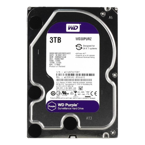 Жесткий диск WD Purple 3.5 3TB 5400rpm SATA (WD30PURZ)