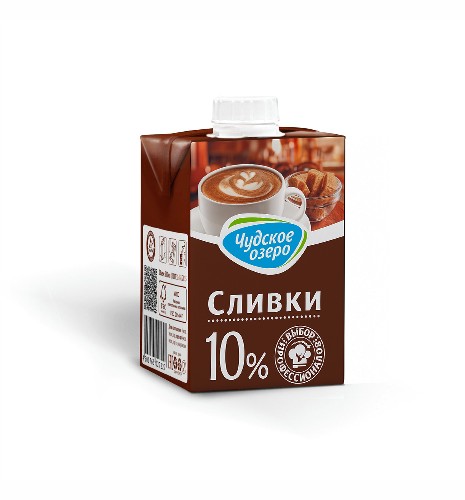 Сливки “Чудское озеро” для кофе 10%, 0,5 литра
