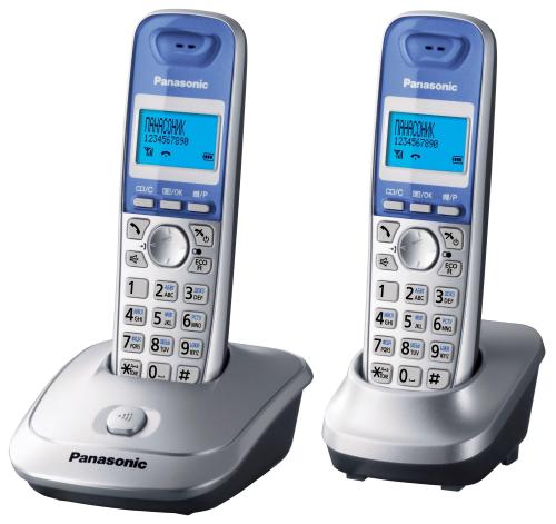 Радиотелефон Panasonic KX-TG2512RUS серебристый (2шт)