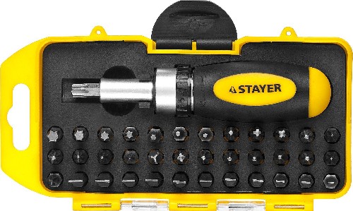 STAYER Compact-38, 38 предм., реверсивная отвертка с насадками (2557-H38)