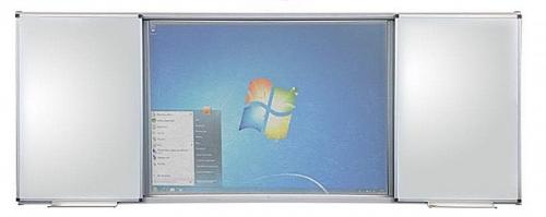 Раздвижная рельсовая система досок 120х300 см, 4 рабочих поверхностей (в т.ч. 2 подвижные), без центральной доски, центральная часть H=120см L=150см Диагональ=192,1см = 75,6'' дюйм