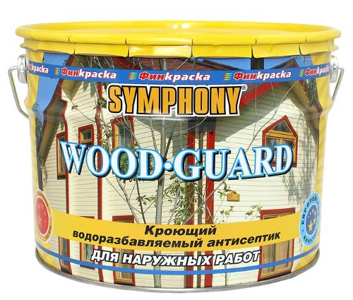 SYMPHONY WOOD GUARD матовый водоразбавляемый кроющий антисептик с добавлением льняного масла, 10/9л мет. база VVA