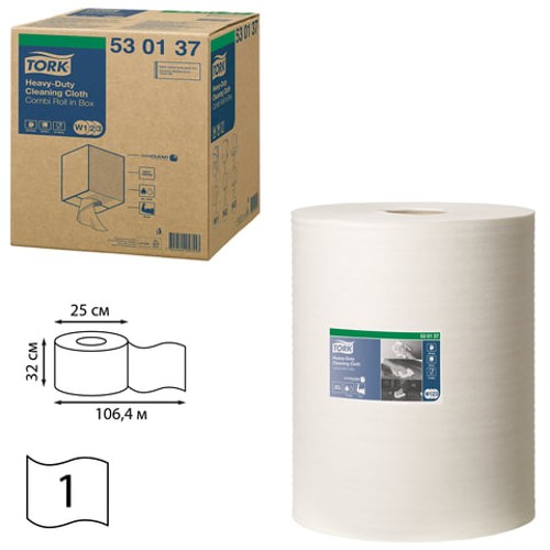Протирочный материал нетканый  TORK (Система W1, W2, W3) Premium, 280 л. в рулоне, 38х32 см