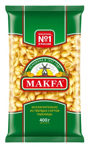 Макароны Макфа  Ракушки группы А в/с, 400 г