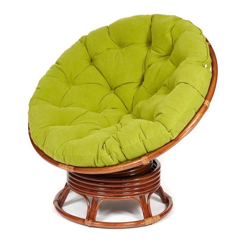 Кресло PAPASAN с подушкой, ткань флок олива/рecan