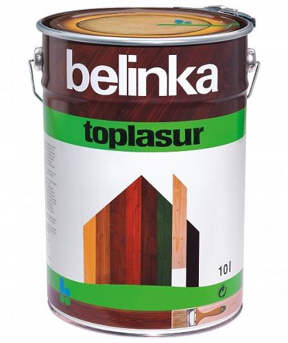 Belinka TOPLASUR Лазурное покрытие для защиты древесины, №72 санториново-синий, 10 л