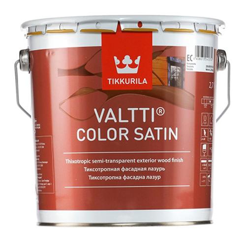 Tikkurila Valtti Color Satin Антисептик лессирующий на основе льняного масла, полуматовый, бесцветный, 9 л