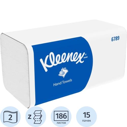 Полотенца бумажные д/дисп KK Kleenex Interfold 2сл бел 186 лист 15 пач.6789
