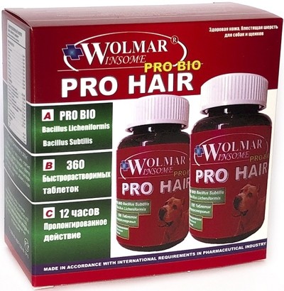 Волмар Winsome 971 Pro Bio Pro Hair Комплекс для улучшения состояния кожи и шерсти у щенков и собак 360таб