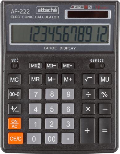Калькулятор настольный ПОЛН/Р Attache AF-222, 12раз, дв.пит,203x158мм, черн