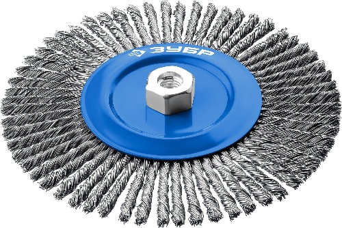 ЗУБР 200 мм, жгутированная стальная проволока 0.5 мм, щетка дисковая для УШМ, Профессионал (35192-200)