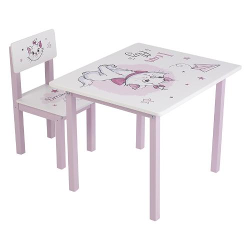 Комплект детской мебели Polini Kids Disney baby 105 S, Кошка Мари, белый-розовый