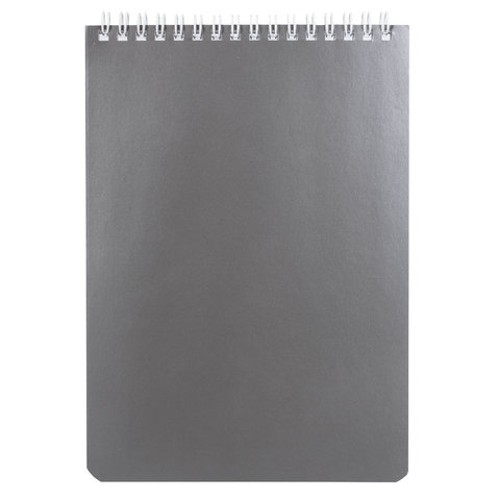 Блокнот А5 (146х205 мм) 60 л., гребень, перфорация на отрыв, лакированный, BRAUBERG, &quot;Серебро&quot;