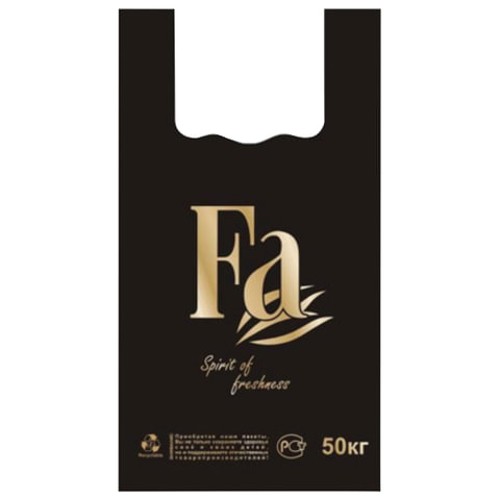 Пакеты "майка"  КОМПЛЕКТ 100 шт., 30+16х55 см, ПНД, "ФА", ЧЕРНЫЕ, 25 мкм, ЮПЛАСТ, ЮМАЙ1009