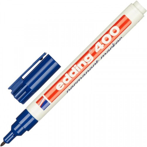 Перманентный маркер Edding E-400/3 синий (толщина линии 1 мм)
