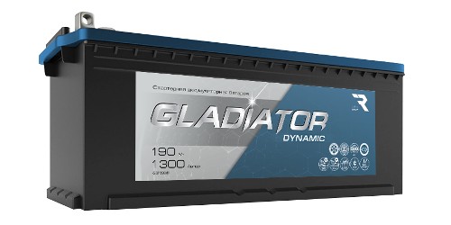 Аккумулятор GLADIATOR dynamic 6СТ-190L(4) болт