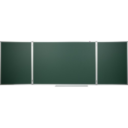 Доска школьная трехэлементная 100x300 магнитно-меловая, алюминиевая рама, Attache Доска школьная трехэлементная 100x300 магнитно-меловая, алюминиевая рама, Attache