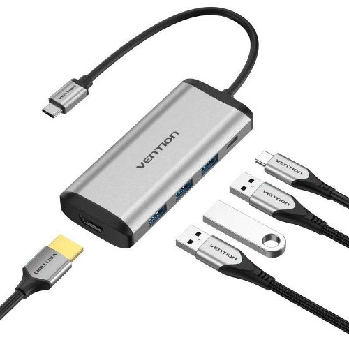 Мультифункциональный хаб Vention USB Type C 5 в 1 Vention CNBHB Мультифункциональный хаб Vention USB Type C 5 в 1 Vention CNBHB