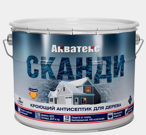 Акватекс Сканди антисептик для древесины кроющий акриловый , альпийское утро, полуматовый, 9 л
