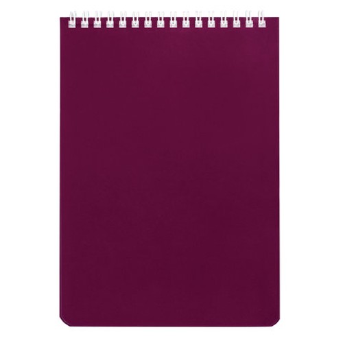 Блокнот А5 (146х205 мм) 60 л., гребень, перфорация на отрыв, лакированный, BRAUBERG, Бордовый