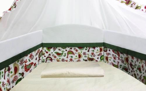 Борт Polini kids Кантри в кроватку 120х60, зеленый, со съемным чехлом