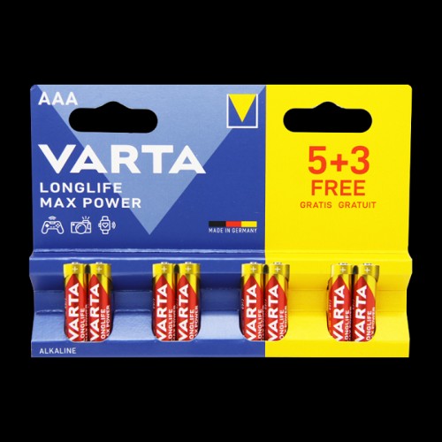 Батарейка Varta LONGLIFE MAX POWER (MAX TECH) LR03 AAA BL8 Alkaline 1.5V (4703) (8/160) VARTA 04703101428
