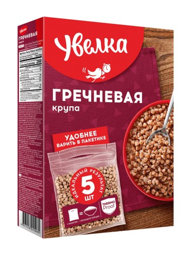 Гречка крупа Увелка ядрица быст. экстра, 5пак х 80г