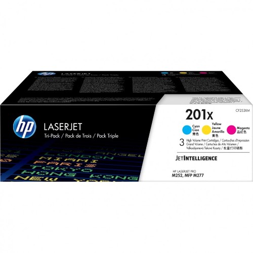 Тонер-картридж набор из 3 шт HP LaserJet 201X 3-pack High Yield Cyan (CF253XM)
