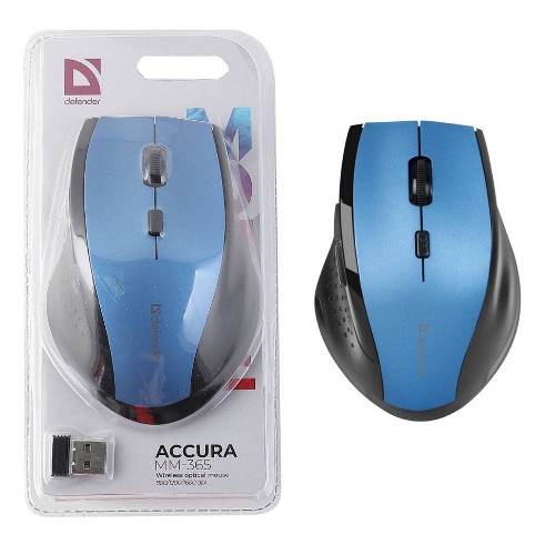 Defender Мышь беспроводная оптическая Accura MM-365 синий,6 кнопок, 800-1600 dpi