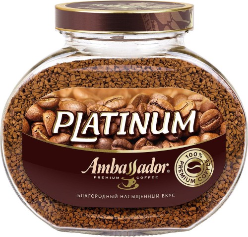 Кофе Ambassador Platinum раств., 190г стекло