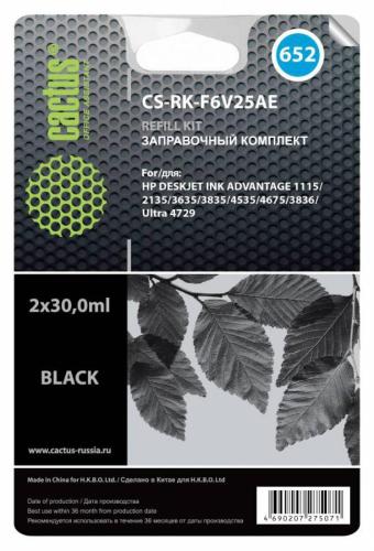 Заправочный набор Cactus черный 60мл для HP DJ Ink Adv CS-RK-F6V25AE