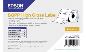 Рулон Epson BOPP High Gloss Label, 76 мм x 127 мм C33S045706
