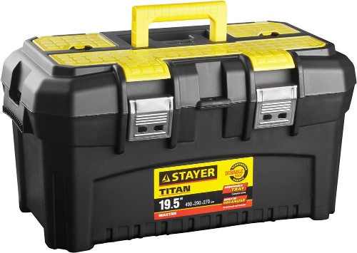 STAYER TITAN-19, 490 x 290 x 270 мм, (19"), пластиковый ящик для инструментов (38016-19)