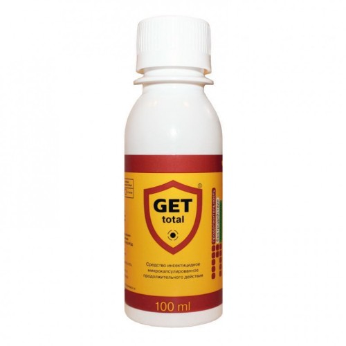Средство ГЕТ Тотал, GET Total от клопов, тараканов и всех других насекомых и паукообразных длительного действия, концентрат 100 мл