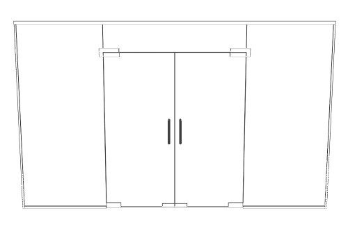 Офисная стеклянная перегородка с дверью T40 NEOPLAZA 10 мм 4000х2500
