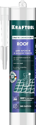 KRAFTOOL ROOF, 300 мл, прозрачный, кровельный силиконовый герметик (41258-2)