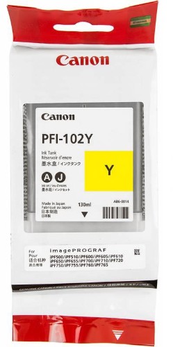 Картридж струйный Canon PFI-102Y (0898B001) жел. для IPF500/600/700