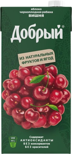 Нектар Добрый Яблоко-черноплодная рябина-вишня 2л