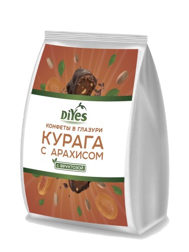 Конфеты фруктовые DiYes  курага с арахисом в глазури ,250г