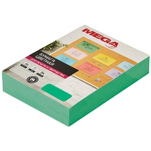 Бумага цветная ProMEGA Jet (А4,80г,зеленый интенсив) пачка 500л
