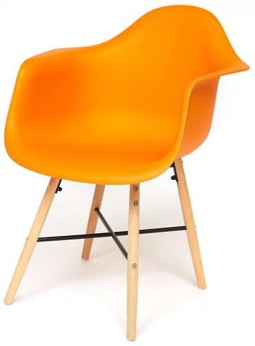 Кресло CINDY, береза/пластик оранжевый