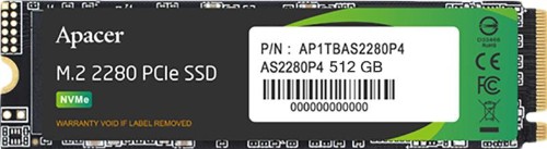 SSD накопитель Apacer AS2280P4 512GB M.2 2280, PCI-E 3x4(AP512GAS2280P4-1)