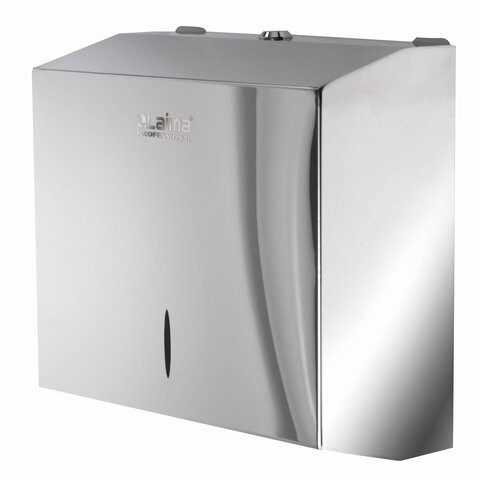Диспенсеры для бумажных полотенец настенные LAIMA PROFESSIONAL INOX 605697, (H3), V(ZZ), нержавеющая сталь, зеркальный