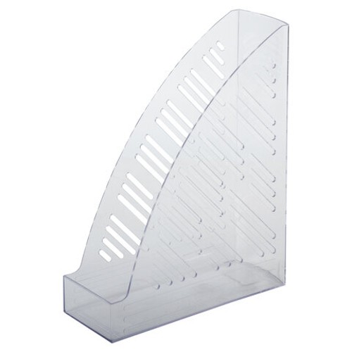 Лоток для бумаг вертикальный BRAUBERG &quot;Standard+&quot;, 250х90х300 мм, прозрачный