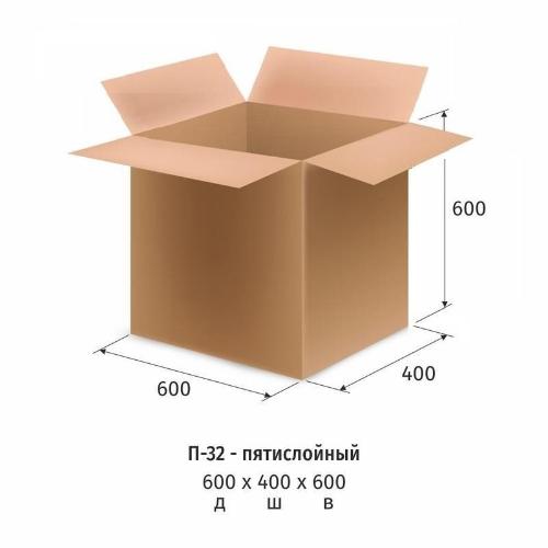 Гофрокороб 600х400х600мм картон П32 бурый, 5-и сл., 10 шт./уп