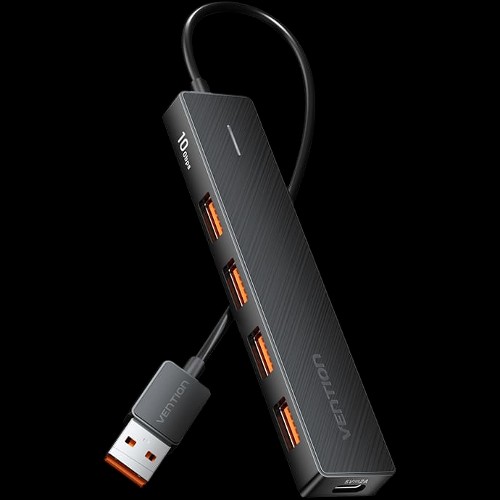 Концентратор Vention USB 3.2 Gen 2 на 4 порта Черный - 0.15м. Vention CHOBB
